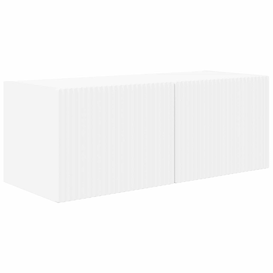 Tv vægskab sæt Vægmonteret 4 pcs Hvid Konstrueret træ