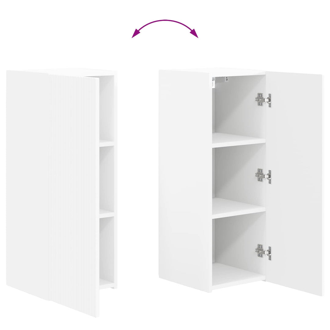 Tv vægskab sæt Vægmonteret 4 pcs Hvid Konstrueret træ