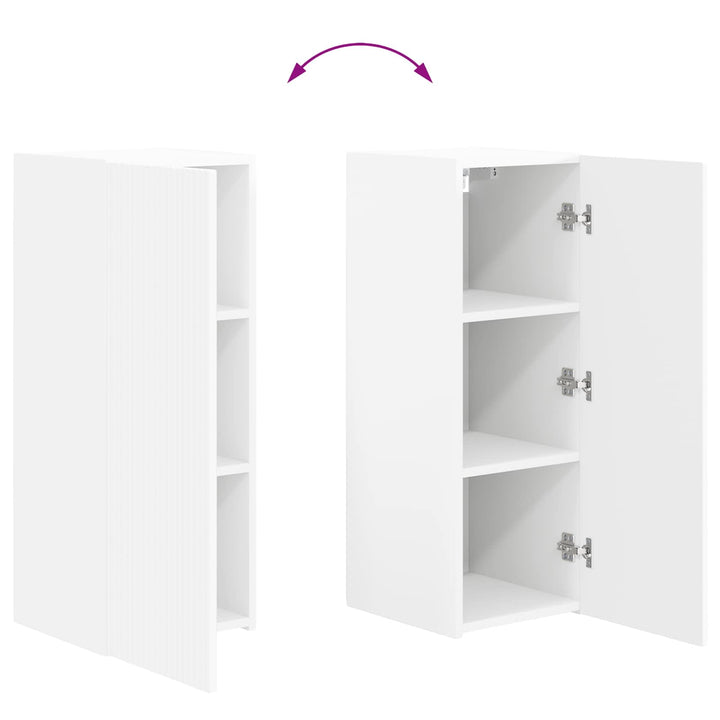 Tv vægskab sæt Vægmonteret 4 pcs Hvid Konstrueret træ