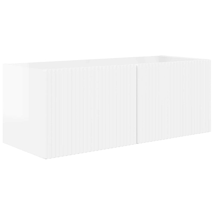 Tv vægskab sæt Vægmonteret 4 pcs Høj gloss hvid Konstrueret træ