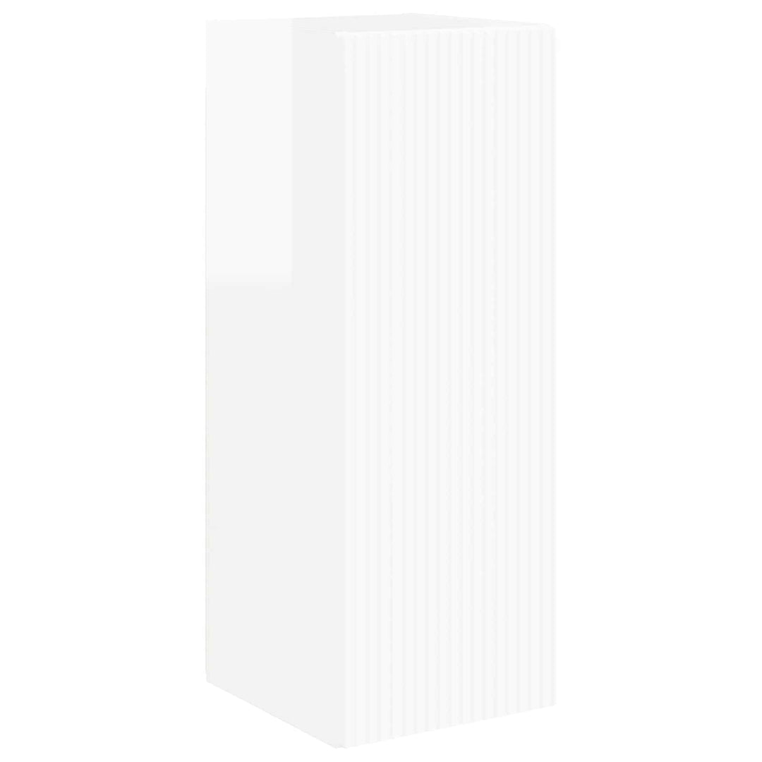 Tv vægskab sæt Vægmonteret 4 pcs Høj gloss hvid Konstrueret træ