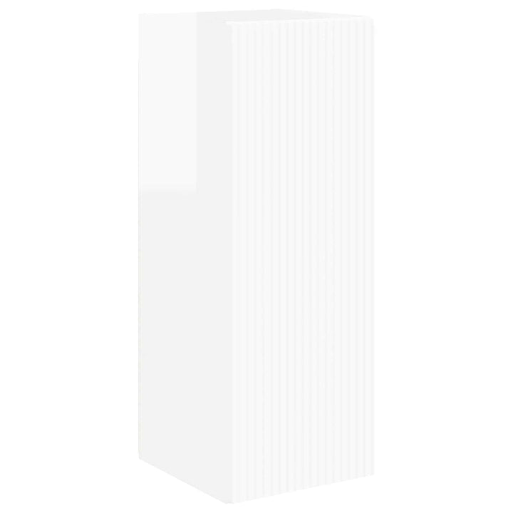 Tv vægskab sæt Vægmonteret 4 pcs Høj gloss hvid Konstrueret træ