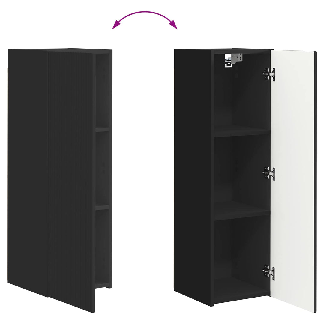 Vægmonteret 4 pcs Sort