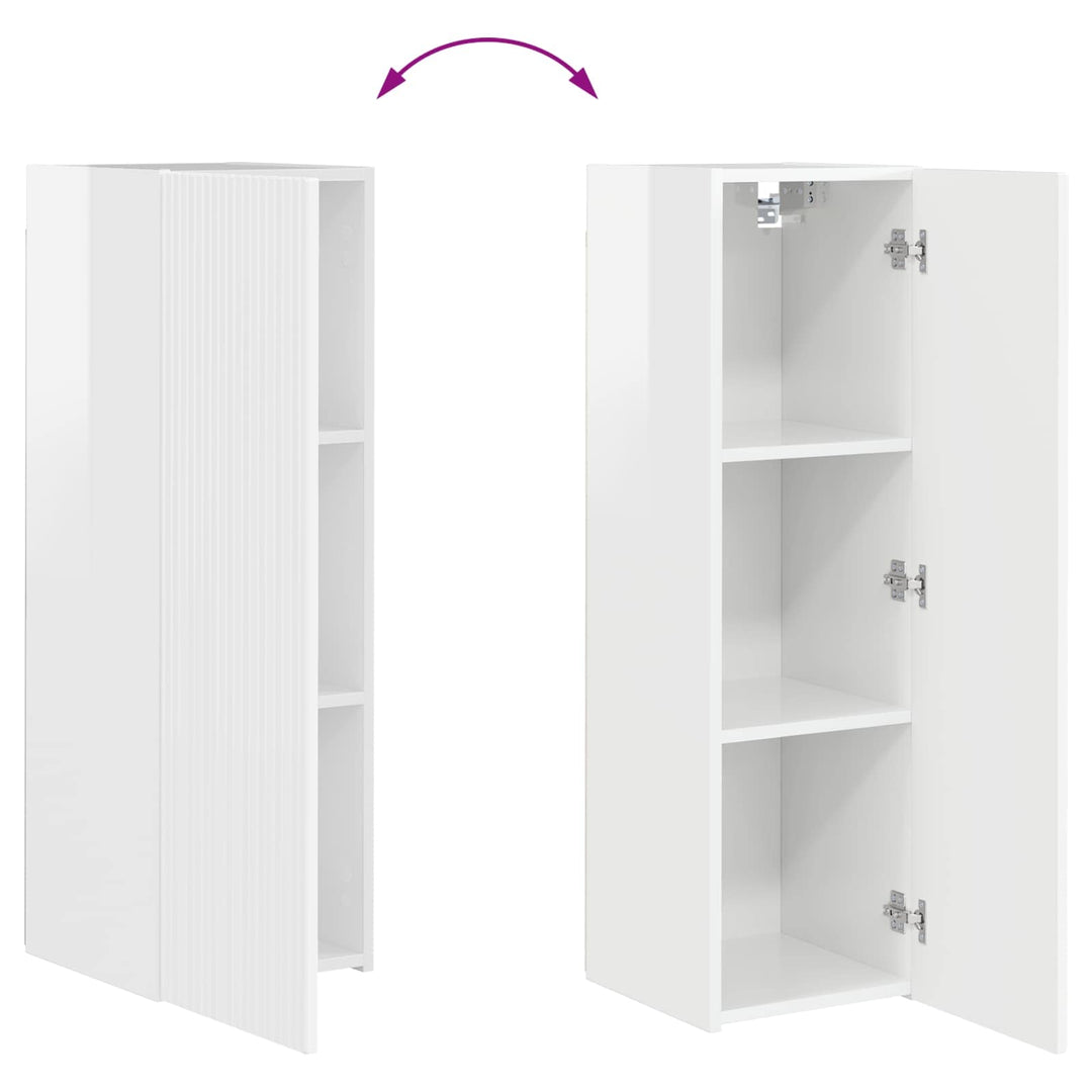 Vægmonteret 4 pcs Høj gloss hvid