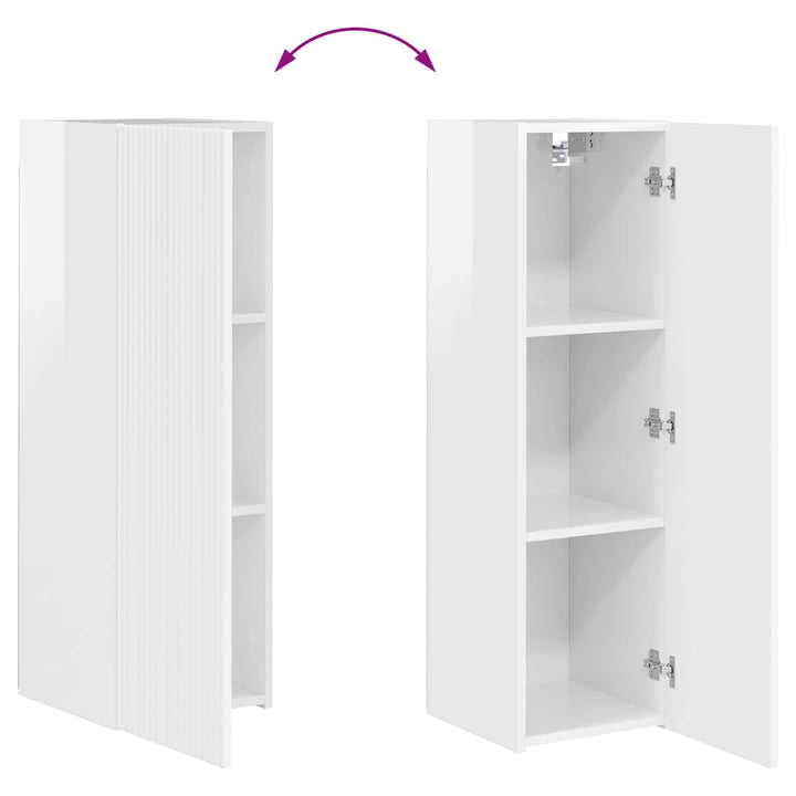 Vægmonteret 4 pcs Høj gloss hvid