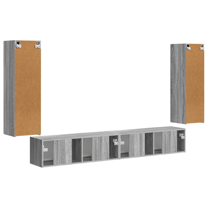 Vægmonteret 4 pcs Grå Sonoma