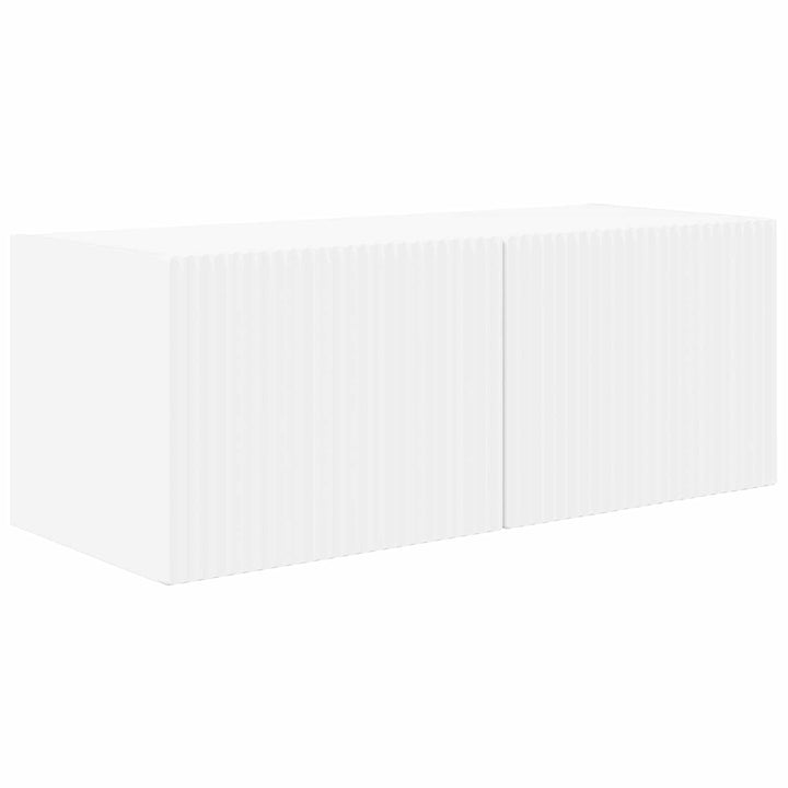 Tv vægskab sæt Vægmonteret 4 pcs Hvid Konstrueret træ