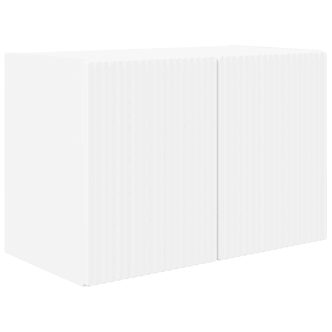 Tv vægskab sæt Vægmonteret 4 pcs Hvid Konstrueret træ