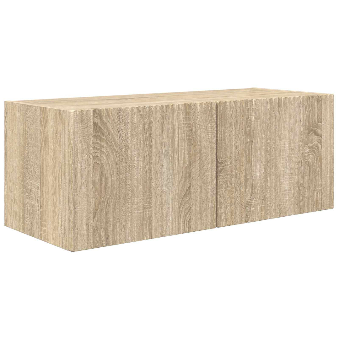 Tv vægskab sæt Vægmonteret 4 pcs Sonoma eg Konstrueret træ