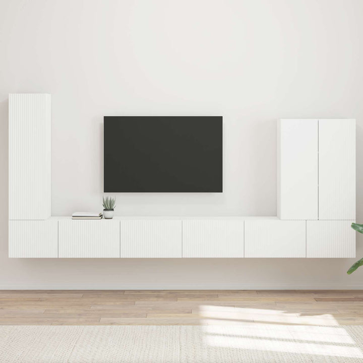Tv vægskab sæt 6 stk. Hvid