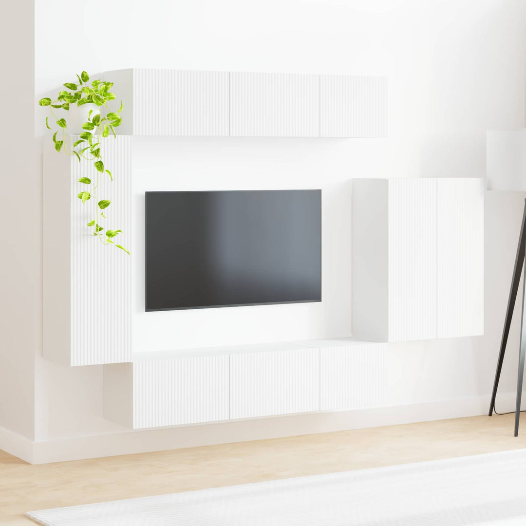 Tv vægskab sæt 6 stk. Hvid