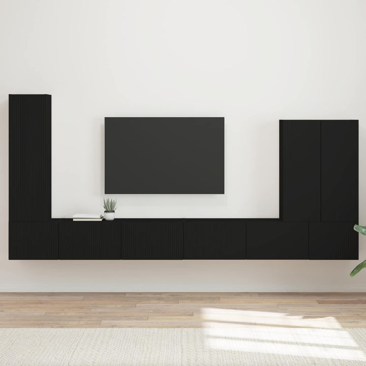 Tv vægskab sæt 6 stk. Sort