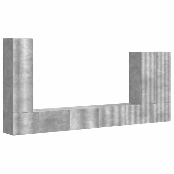 Tv vægskab sæt Vægmonteret 6 pcs Beton Grå