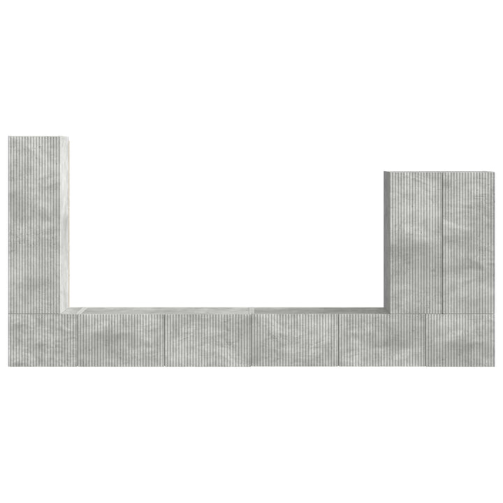Tv vægskab sæt Vægmonteret 6 pcs Beton Grå