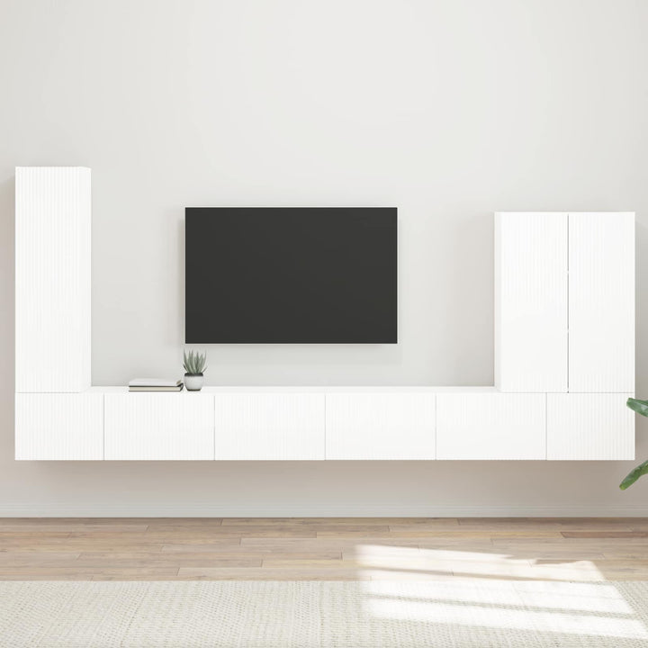 Tv vægskab sæt 6 stk. Høj gloss hvid