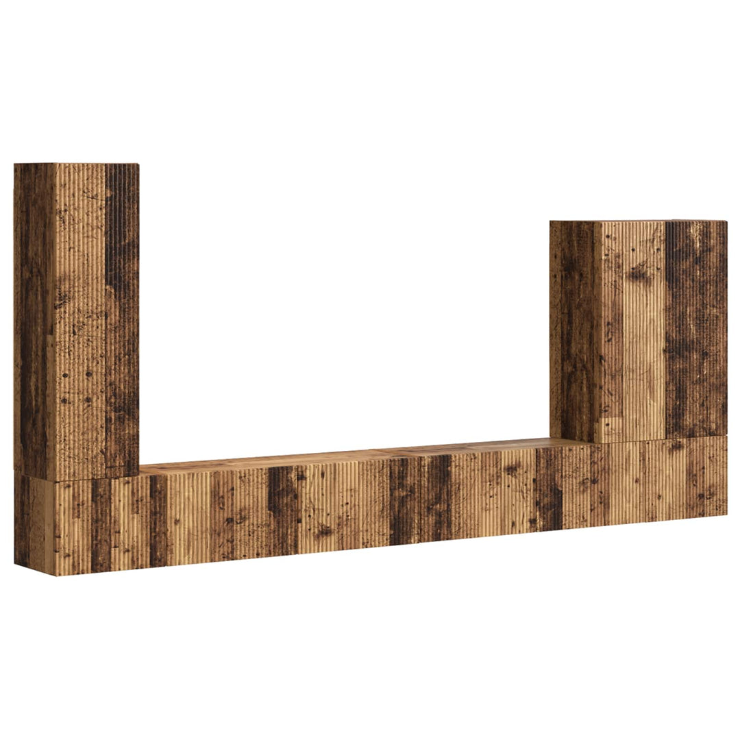 Vægmonteret 6 pcs Gammelt træ