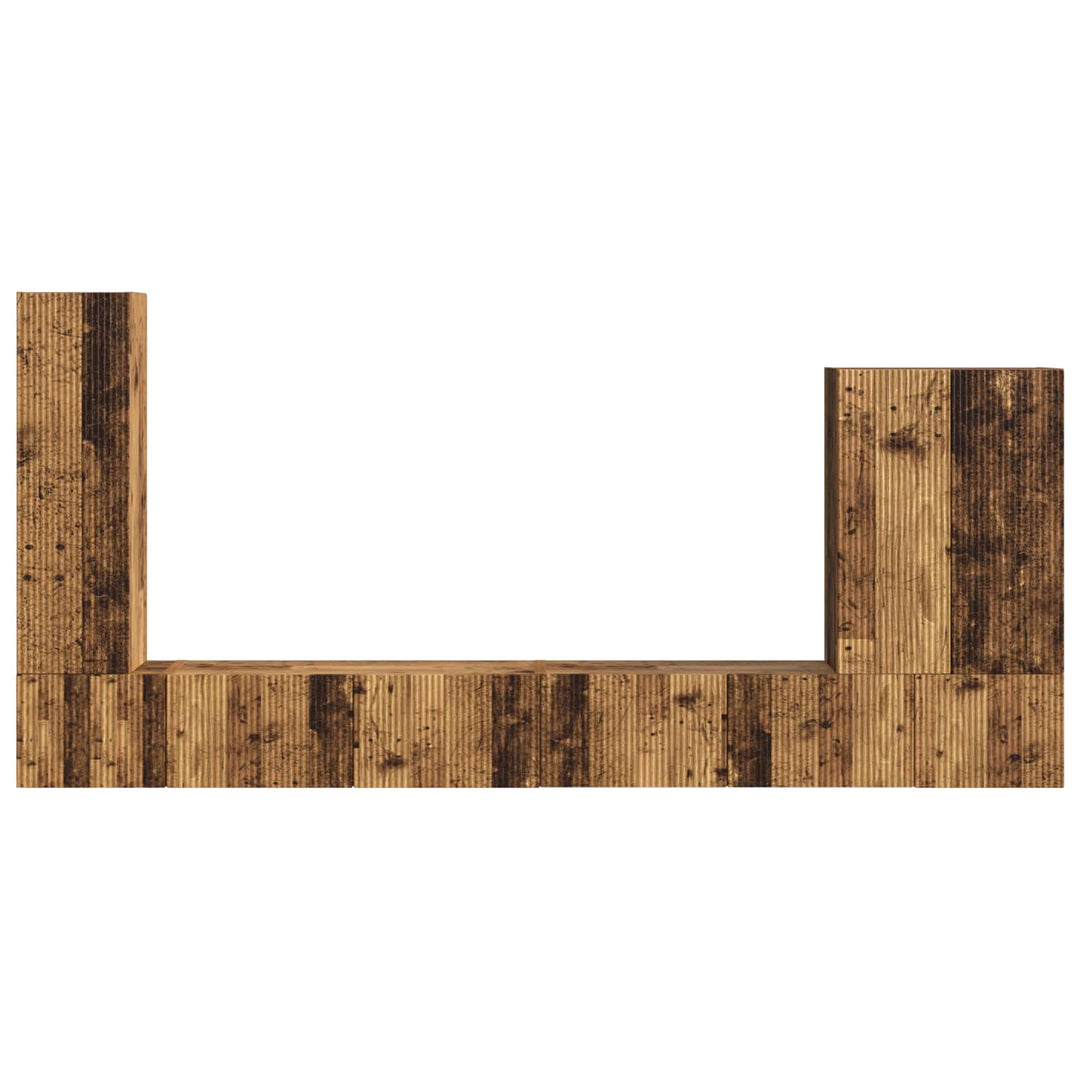 Vægmonteret 6 pcs Gammelt træ