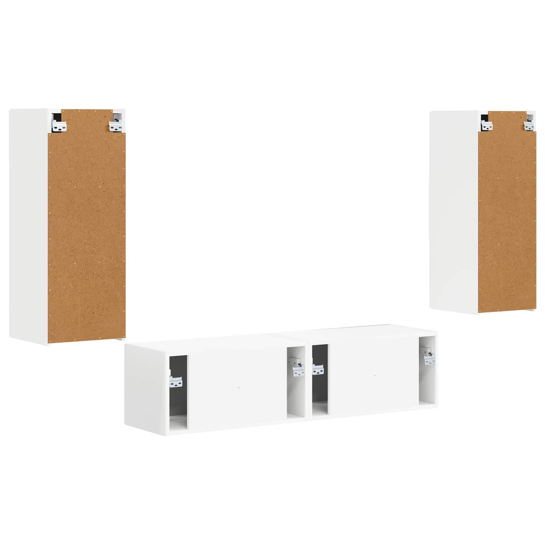 TV-møbelsæt Vægmonteret 2 pcs Hvid Konstrueret træ