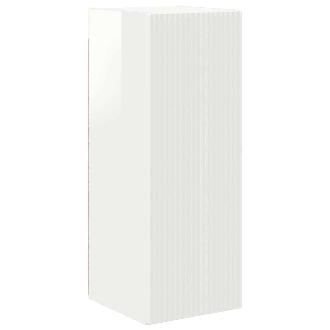 TV-møbelsæt Vægmonteret 2 pcs Høj gloss hvid Konstrueret træ