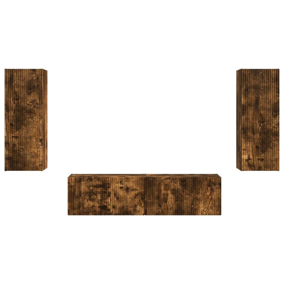 TV-møbelsæt Vægmonteret 2 pcs Røget eg Konstrueret træ