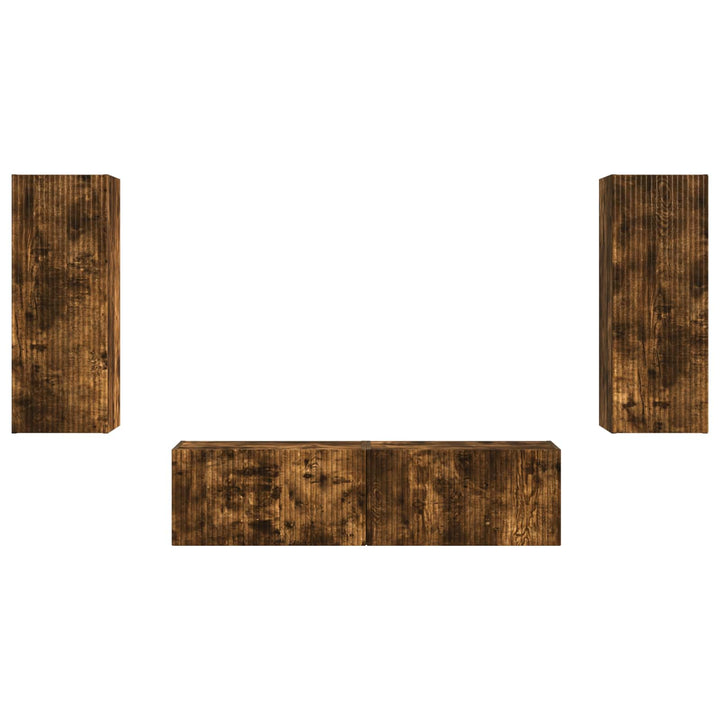 TV-møbelsæt Vægmonteret 2 pcs Røget eg Konstrueret træ