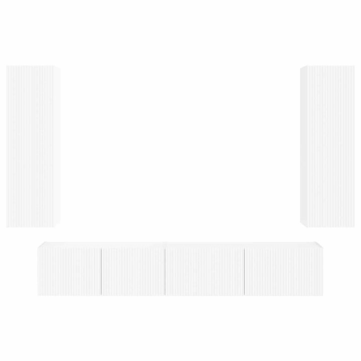 TV-møbelsæt Vægmonteret 3 pcs Hvid Konstrueret træ