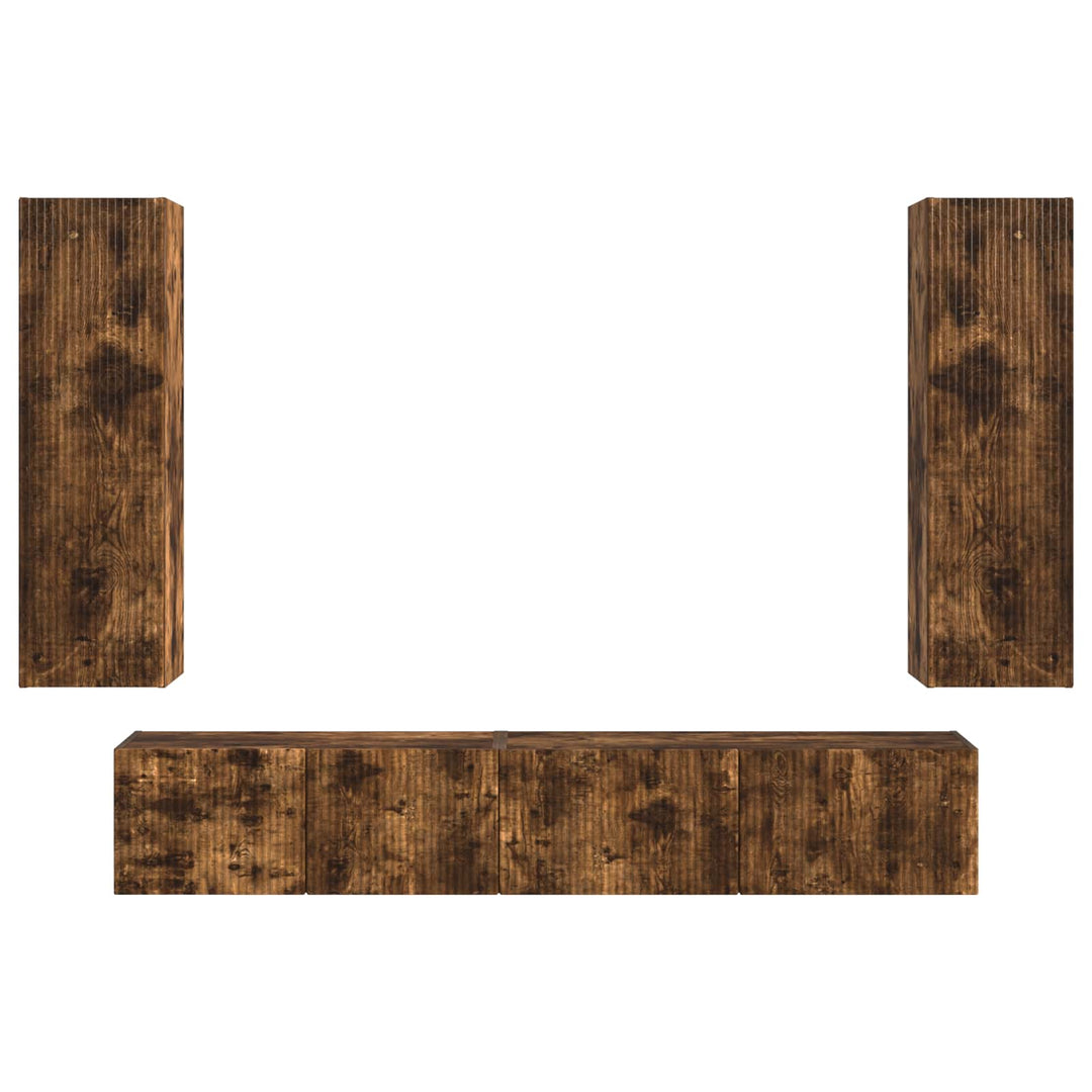 TV-møbelsæt Vægmonteret 3 pcs Røget eg Konstrueret træ