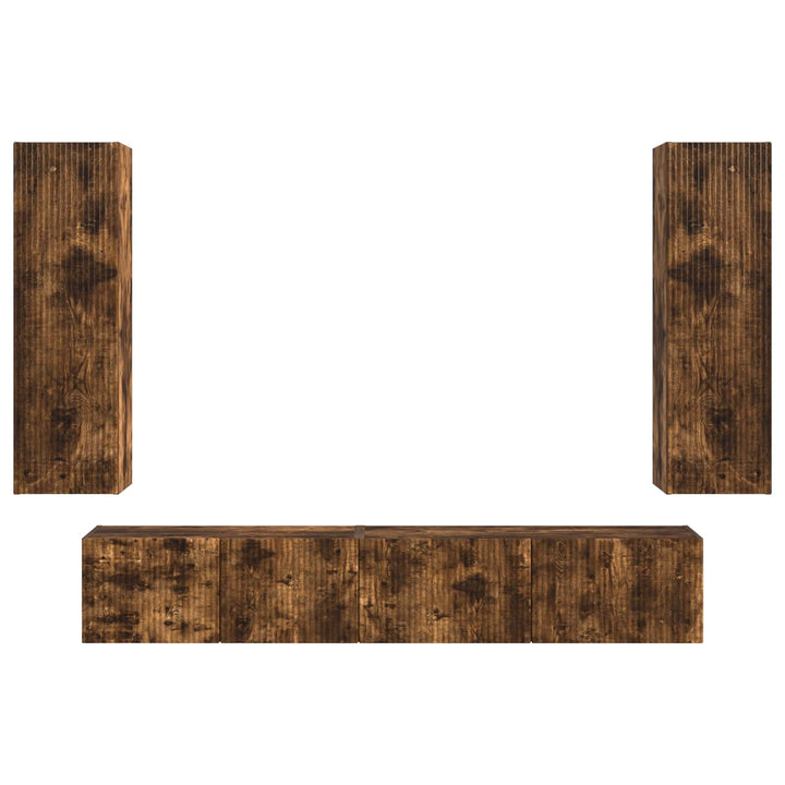 TV-møbelsæt Vægmonteret 3 pcs Røget eg Konstrueret træ