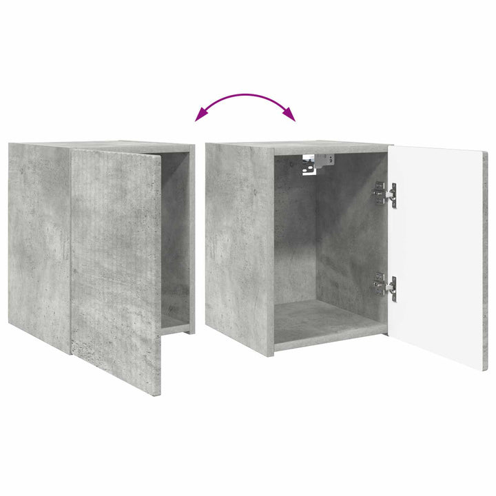 TV-møbelsæt Vægmonteret 4 pcs Beton Grå Konstrueret træ