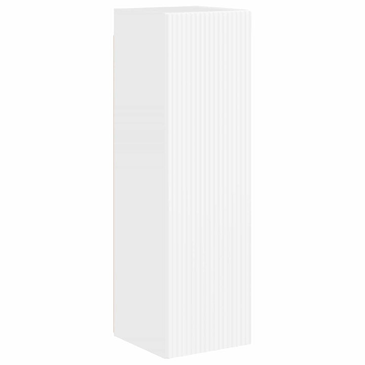 TV-møbelsæt Vægmonteret 3 pcs Høj gloss hvid Konstrueret træ