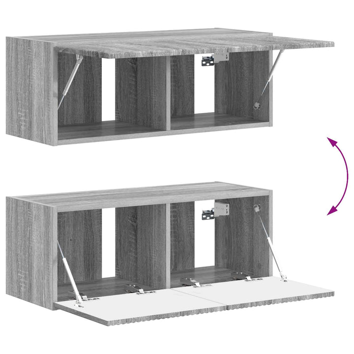 TV-møbelsæt Vægmonteret 3 pcs Grå Sonoma Konstrueret træ