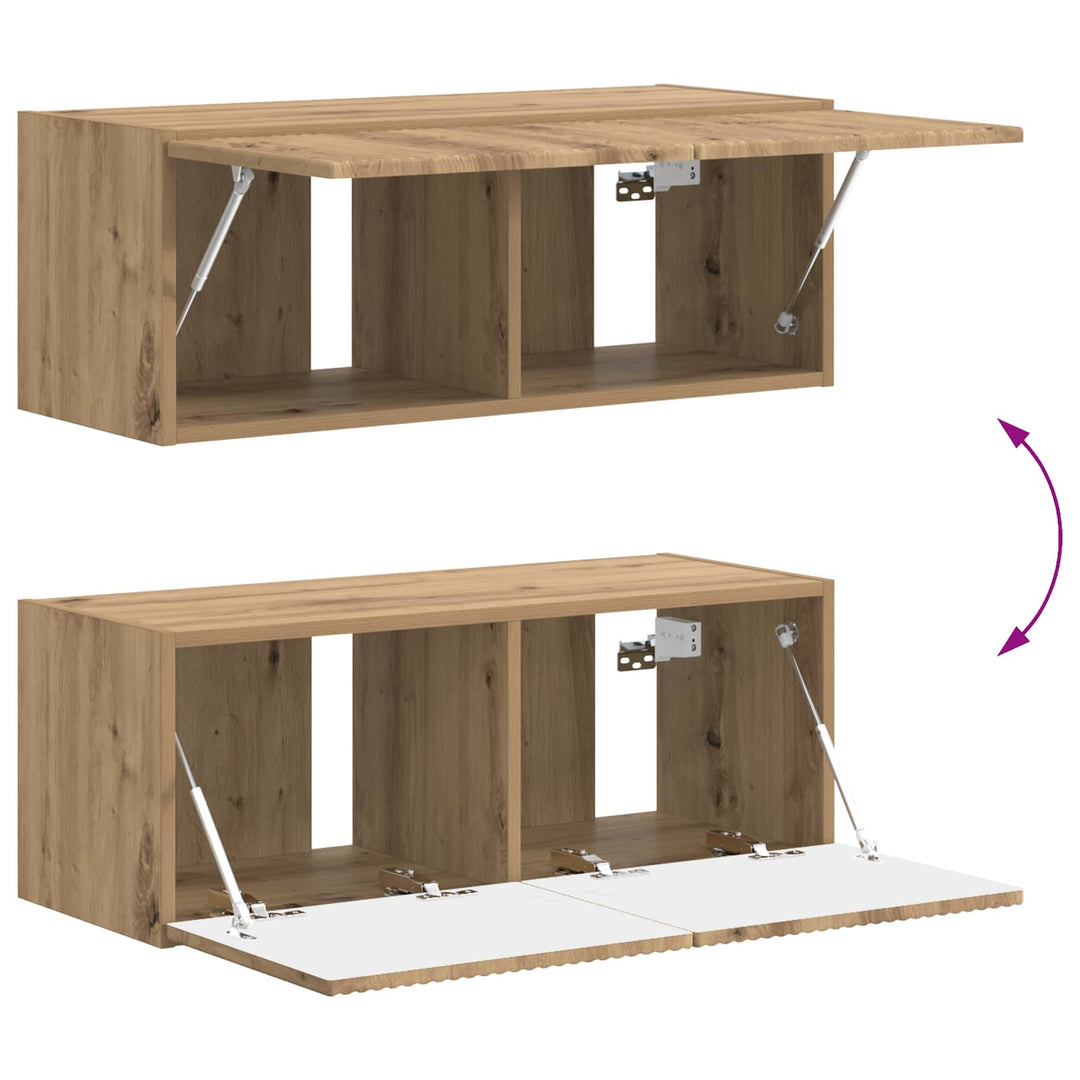 TV-møbelsæt Vægmonteret 3 pcs Artisan Egetræ Konstrueret træ