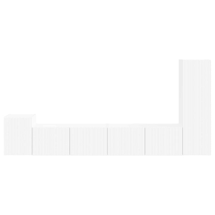 TV-møbelsæt Vægmonteret 3 pcs Hvid Konstrueret træ