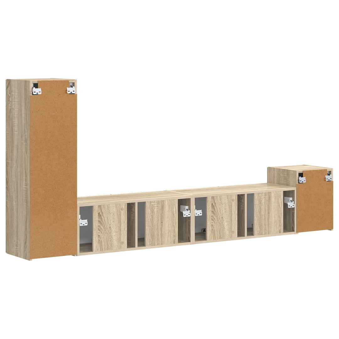 TV-møbelsæt Vægmonteret 3 pcs Sonoma eg Konstrueret træ