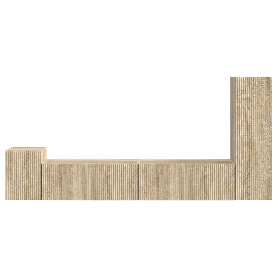 TV-møbelsæt Vægmonteret 3 pcs Sonoma eg Konstrueret træ