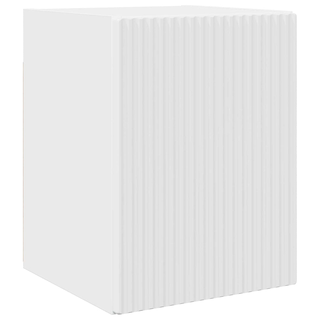 TV-møbelsæt Vægmonteret 3 pcs Høj gloss hvid Konstrueret træ