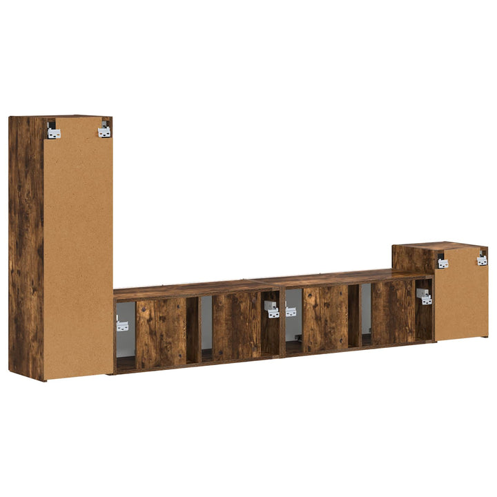 TV-møbelsæt Vægmonteret 3 pcs Røget eg Konstrueret træ