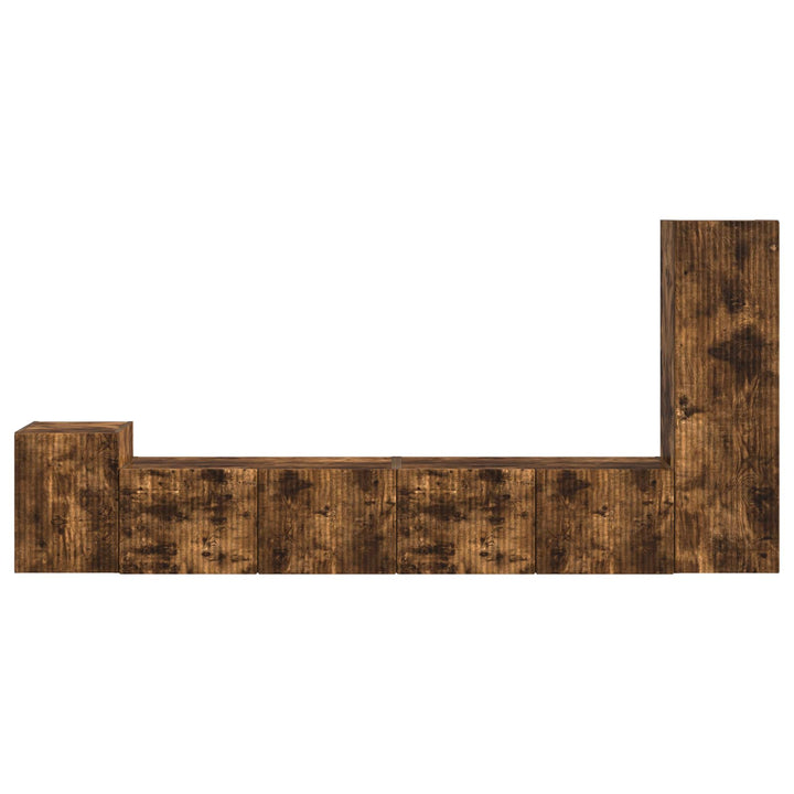 TV-møbelsæt Vægmonteret 3 pcs Røget eg Konstrueret træ