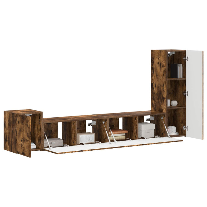 TV-møbelsæt Vægmonteret 3 pcs Røget eg Konstrueret træ