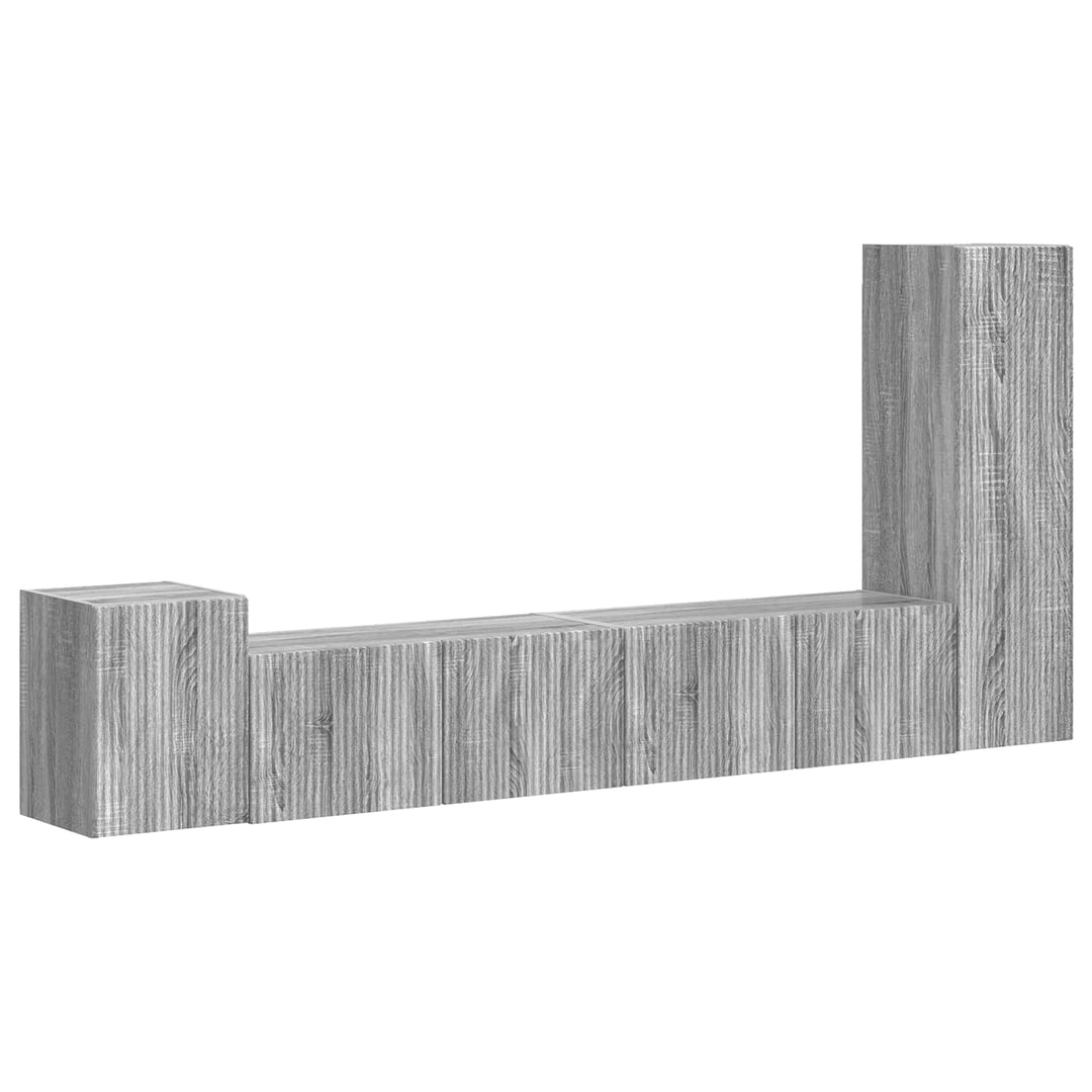 TV-møbelsæt Vægmonteret 3 pcs Grå Sonoma Konstrueret træ