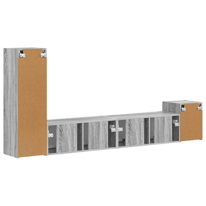 TV-møbelsæt Vægmonteret 3 pcs Grå Sonoma Konstrueret træ