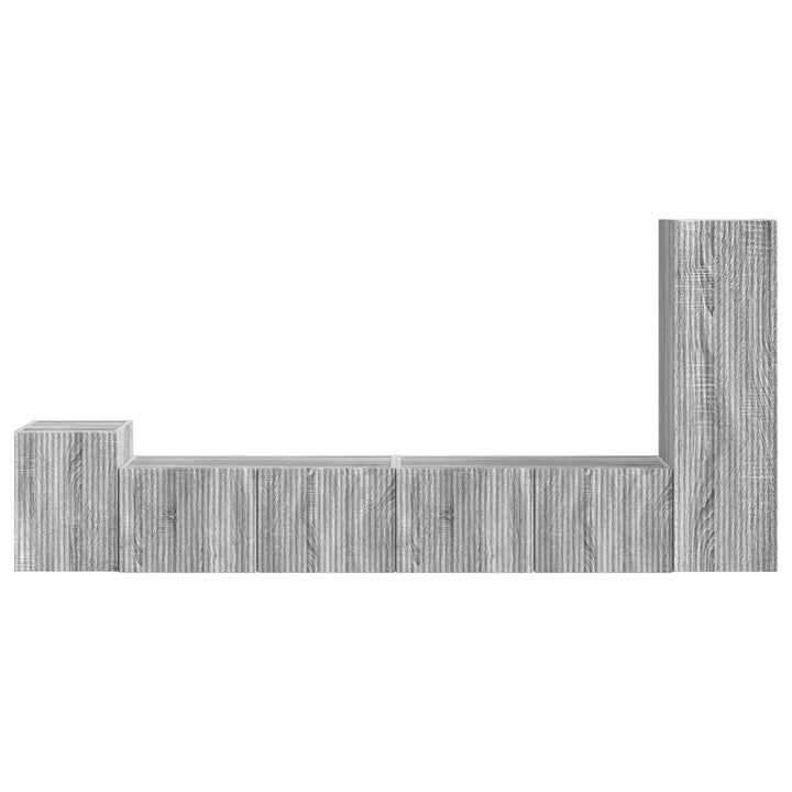 TV-møbelsæt Vægmonteret 3 pcs Grå Sonoma Konstrueret træ