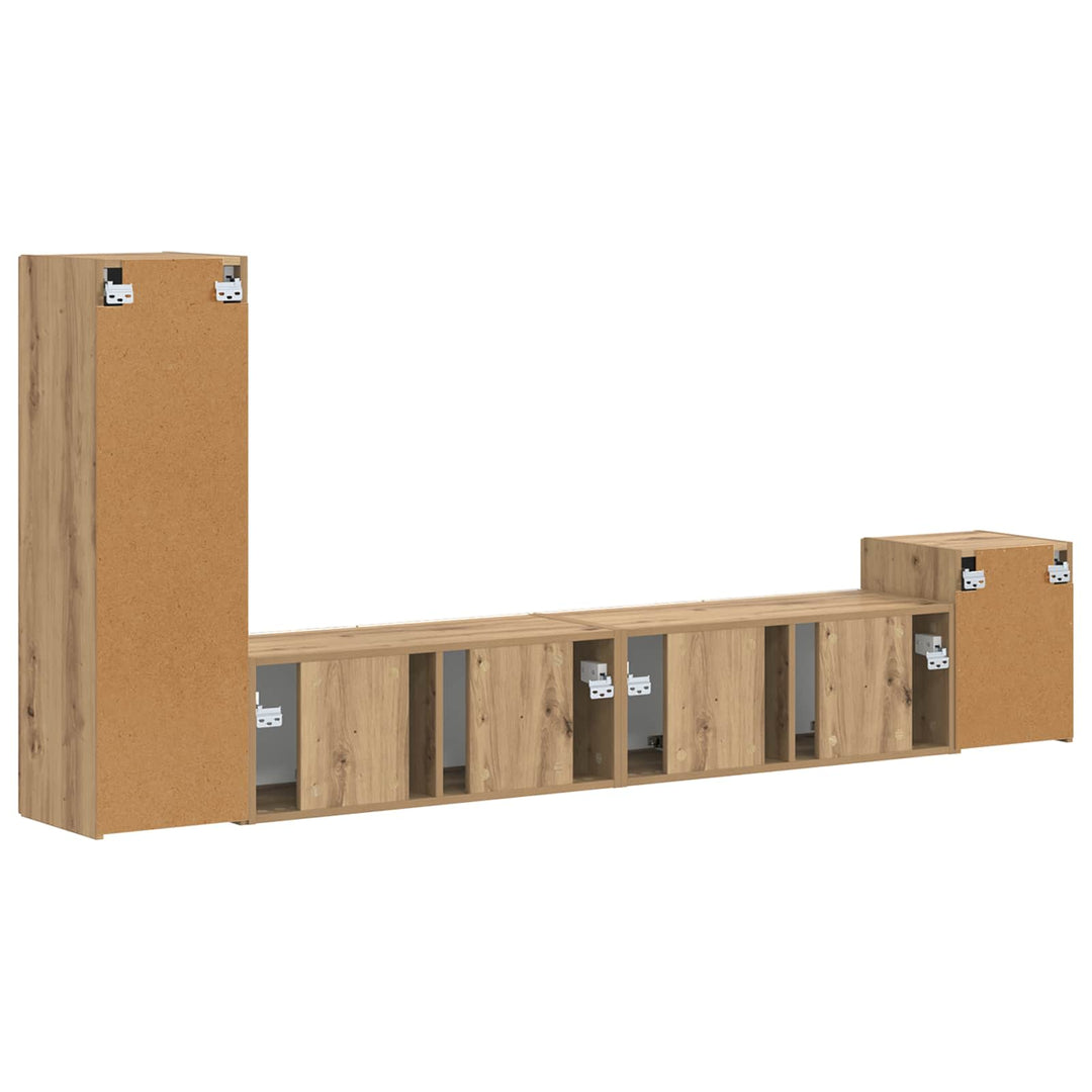 TV-møbelsæt Vægmonteret 3 pcs Artisan Egetræ Konstrueret træ