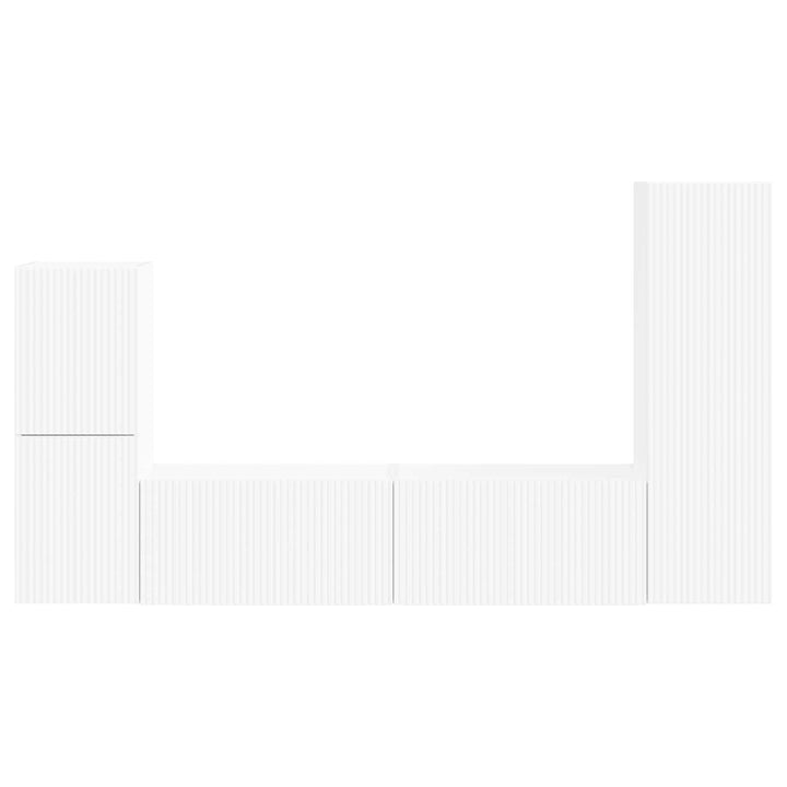 TV-møbelsæt Vægmonteret 4 pcs Hvid Konstrueret træ