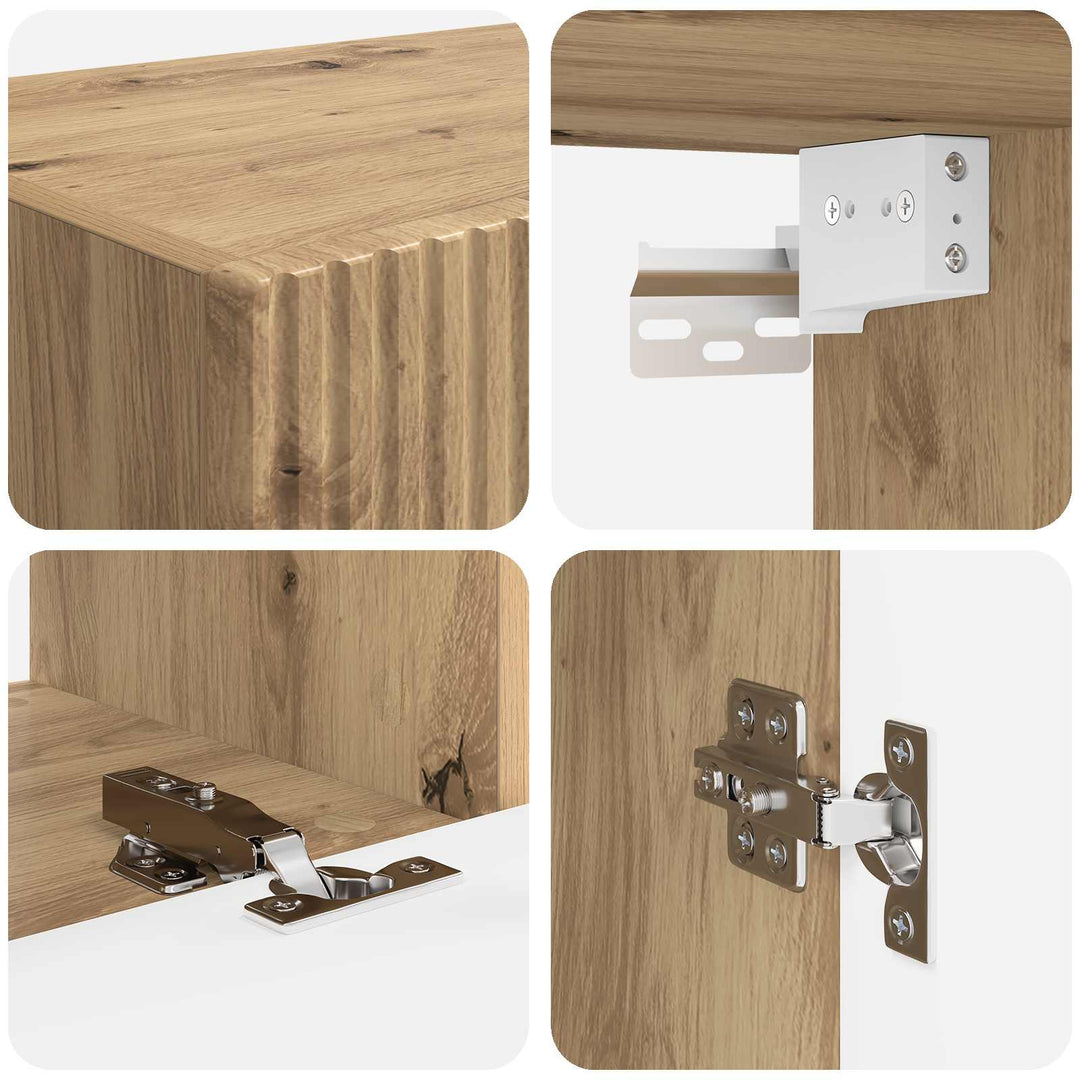 TV-møbelsæt Vægmonteret 4 pcs Artisan Egetræ Konstrueret træ