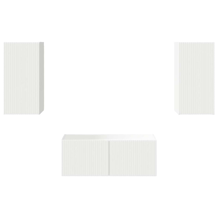 TV-møbelsæt Vægmonteret 6 pcs Hvid Konstrueret træ