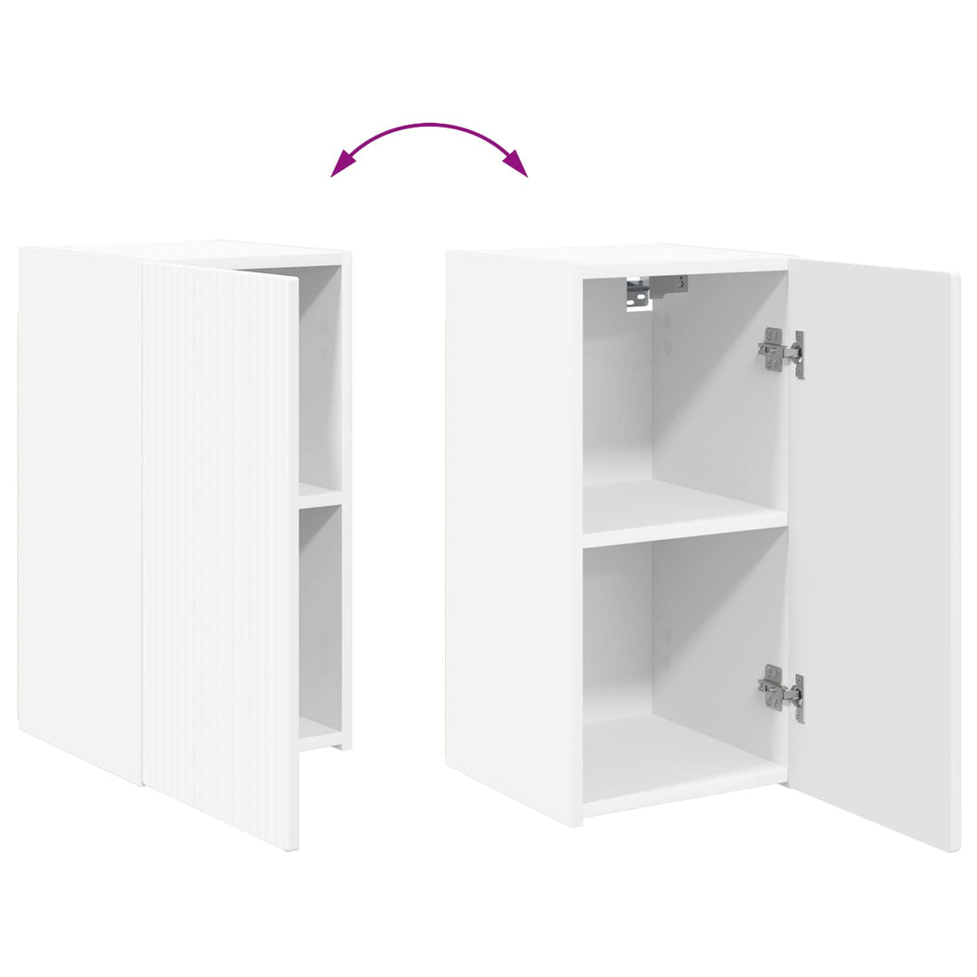 TV-møbelsæt Vægmonteret 6 pcs Hvid Konstrueret træ