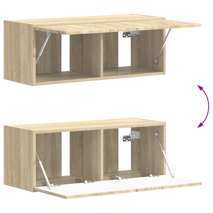TV-møbelsæt Vægmonteret 6 pcs Sonoma eg Konstrueret træ