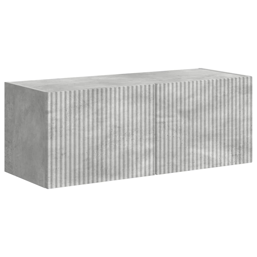 TV-møbelsæt Vægmonteret 6 pcs Beton Grå Konstrueret træ