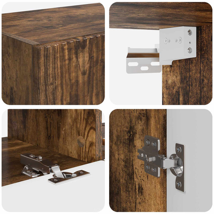 TV-møbelsæt Vægmonteret 6 pcs Røget eg Konstrueret træ